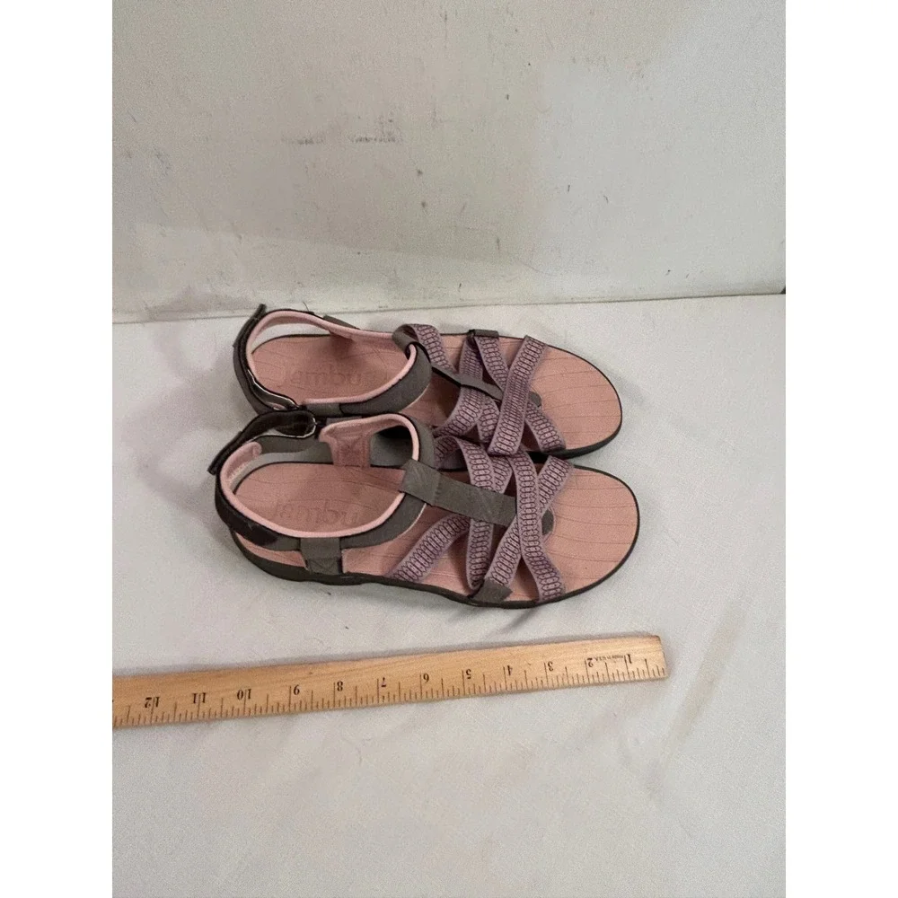 Jambu Strappy Sport Sandals 9M Pink Grey Elastic All-Terra Hiking Women